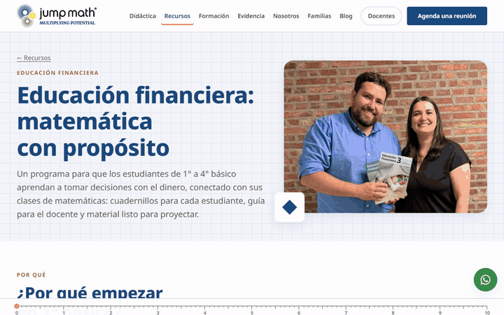 Recorrido por la sección de Educación financiera, con un video abierto en grande
